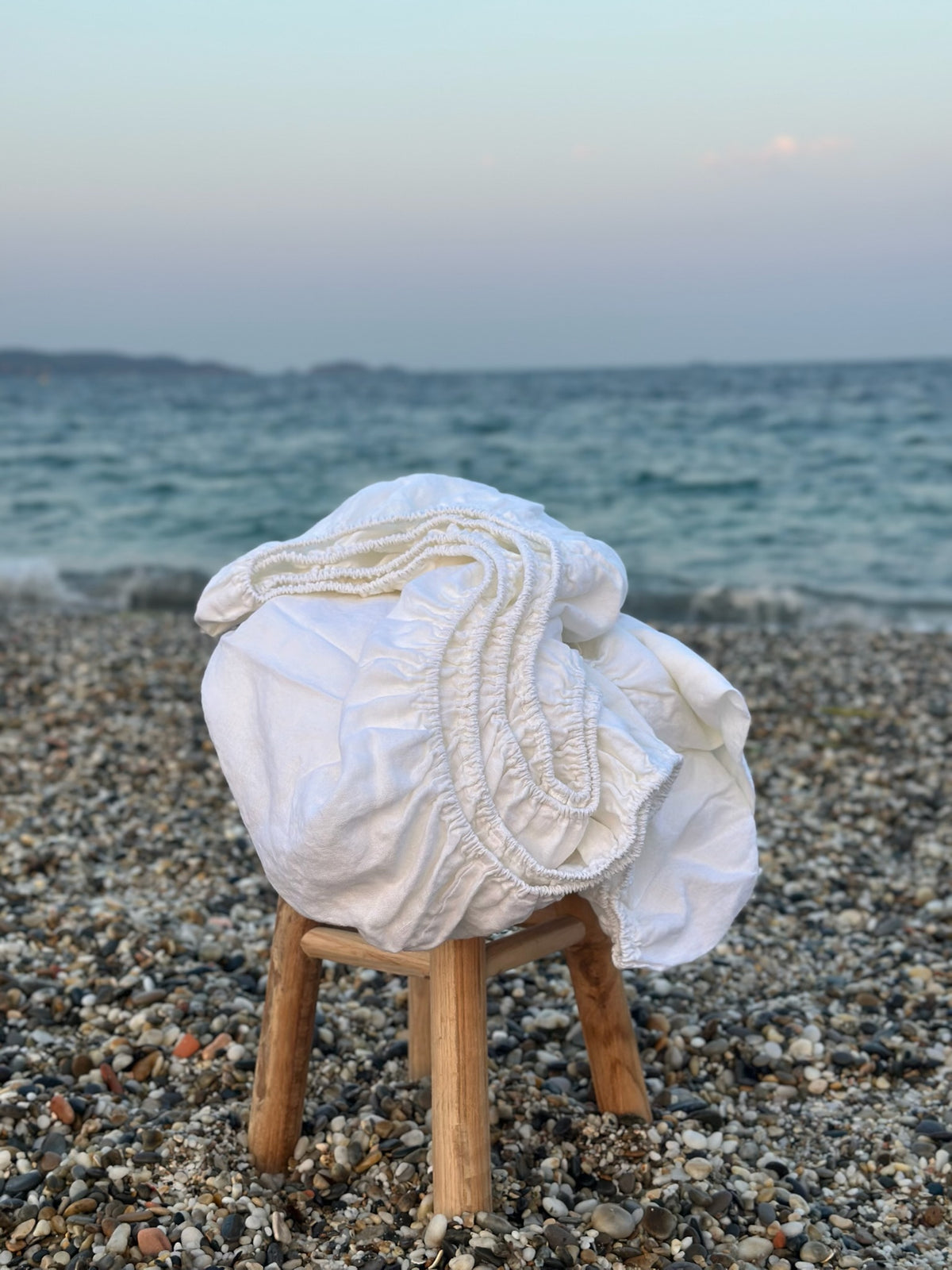 Fitted Sheet - Washed Linen (White)