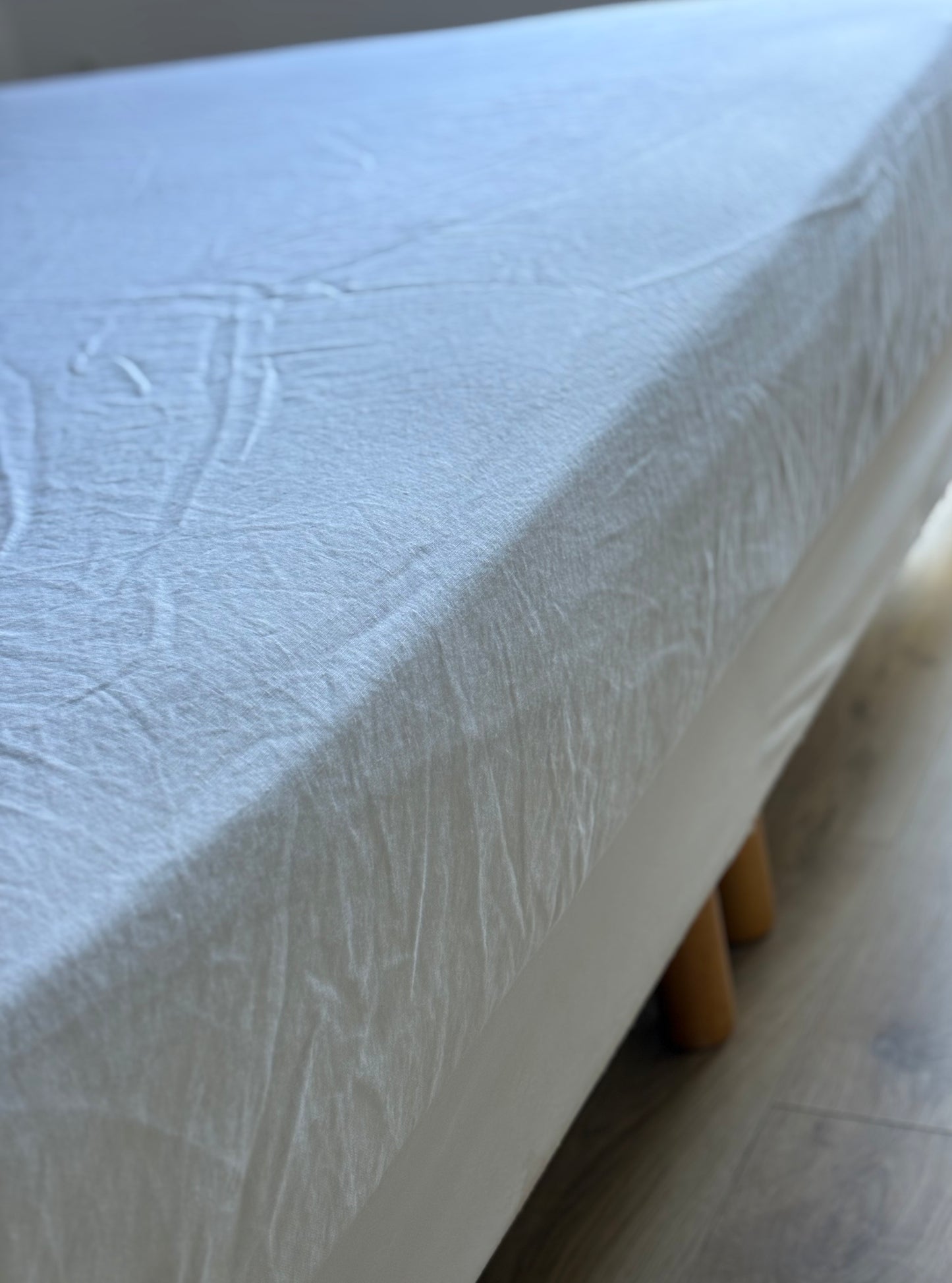 Fitted Sheet - Washed Linen (White)