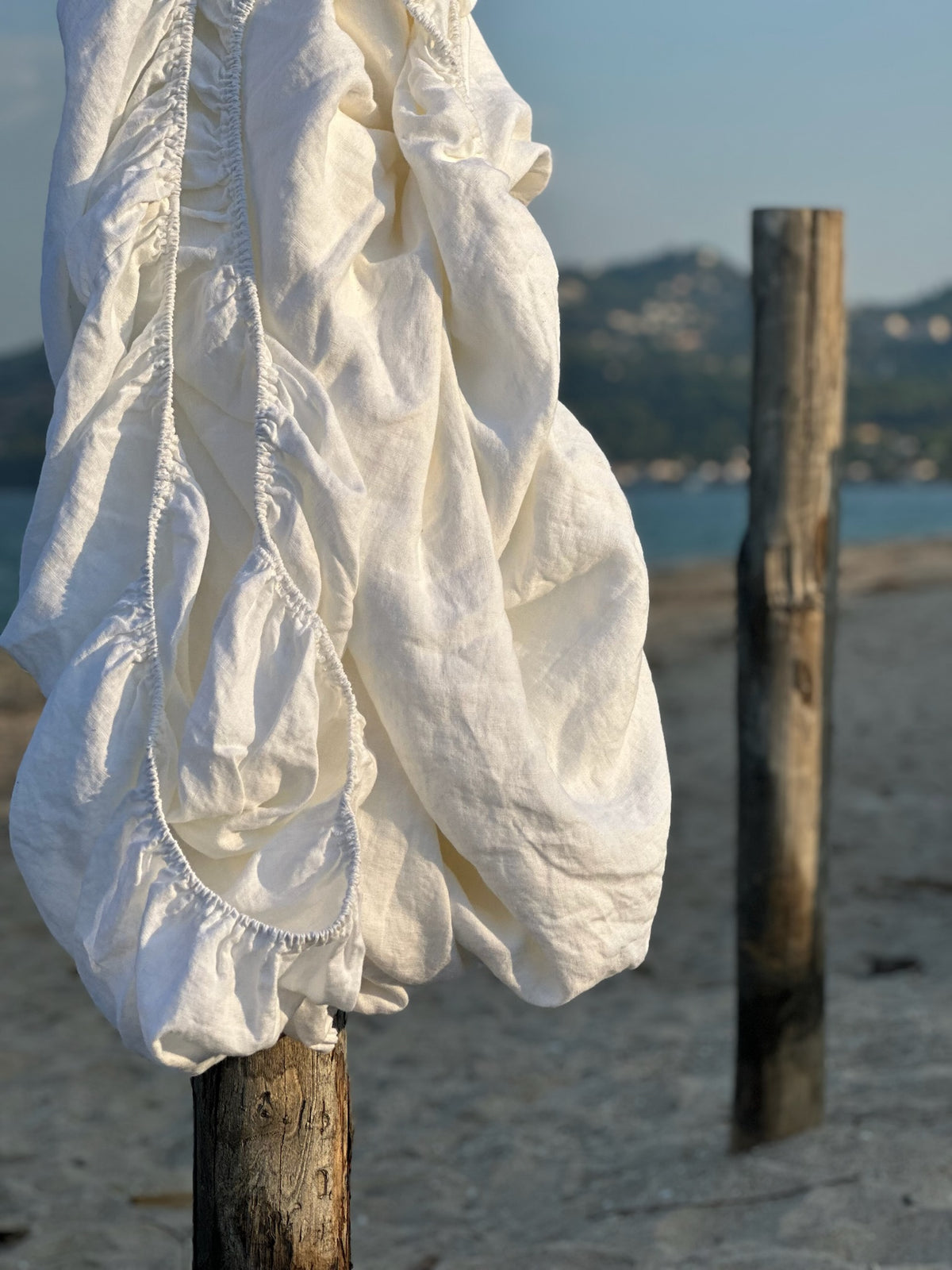 Fitted Sheet - Washed Linen (White)